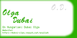 olga dubai business card